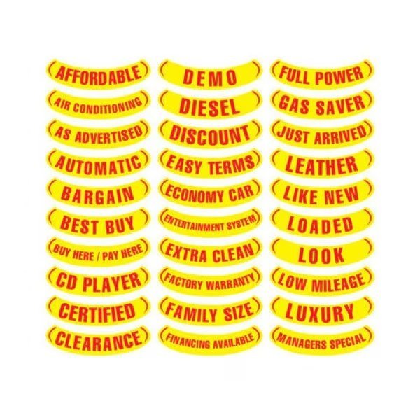Red & Yellow E-Z Reverse Arch Slogan: 4X4 Pk, Ez Line, Mfr#: 219-R-4X4